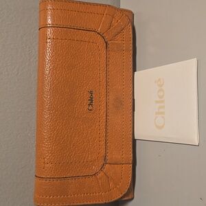 Chloe Tan Leather Long Wallet